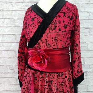 Dance costume red and black child medium